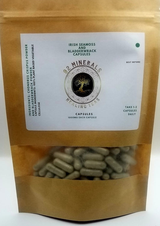 Detoxification and Antioxidant - Organic Bladderwrack and Organic Irish Sea Moss (Chondrus Crispus) Capsules 2 Month supply /120 capsules