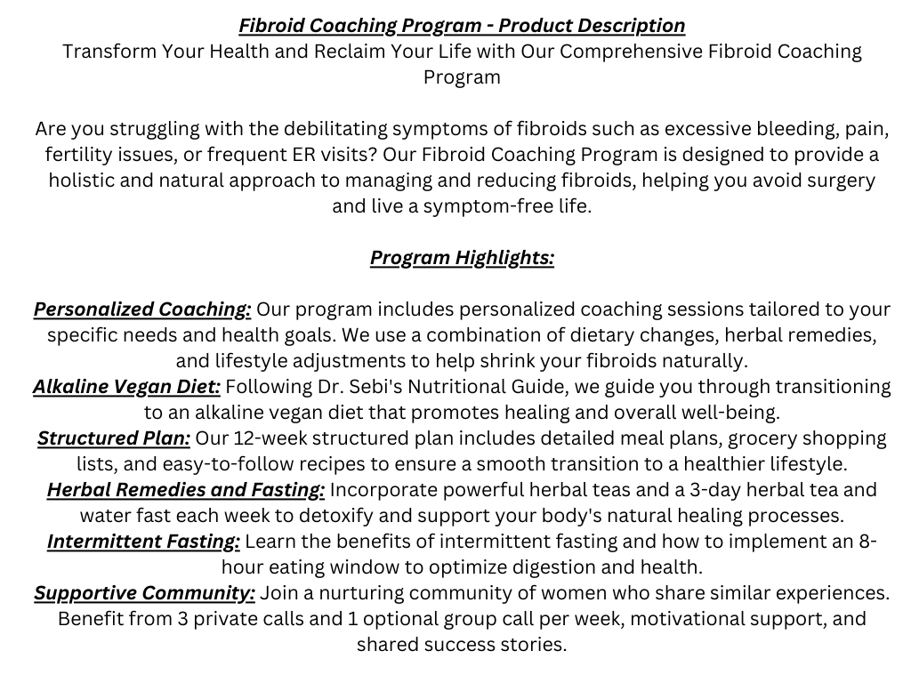 12-24 Week Fibroid Healing Coaching Program